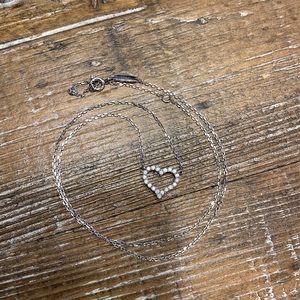 Sterling silver 925 heart necklace with cubic zirconia